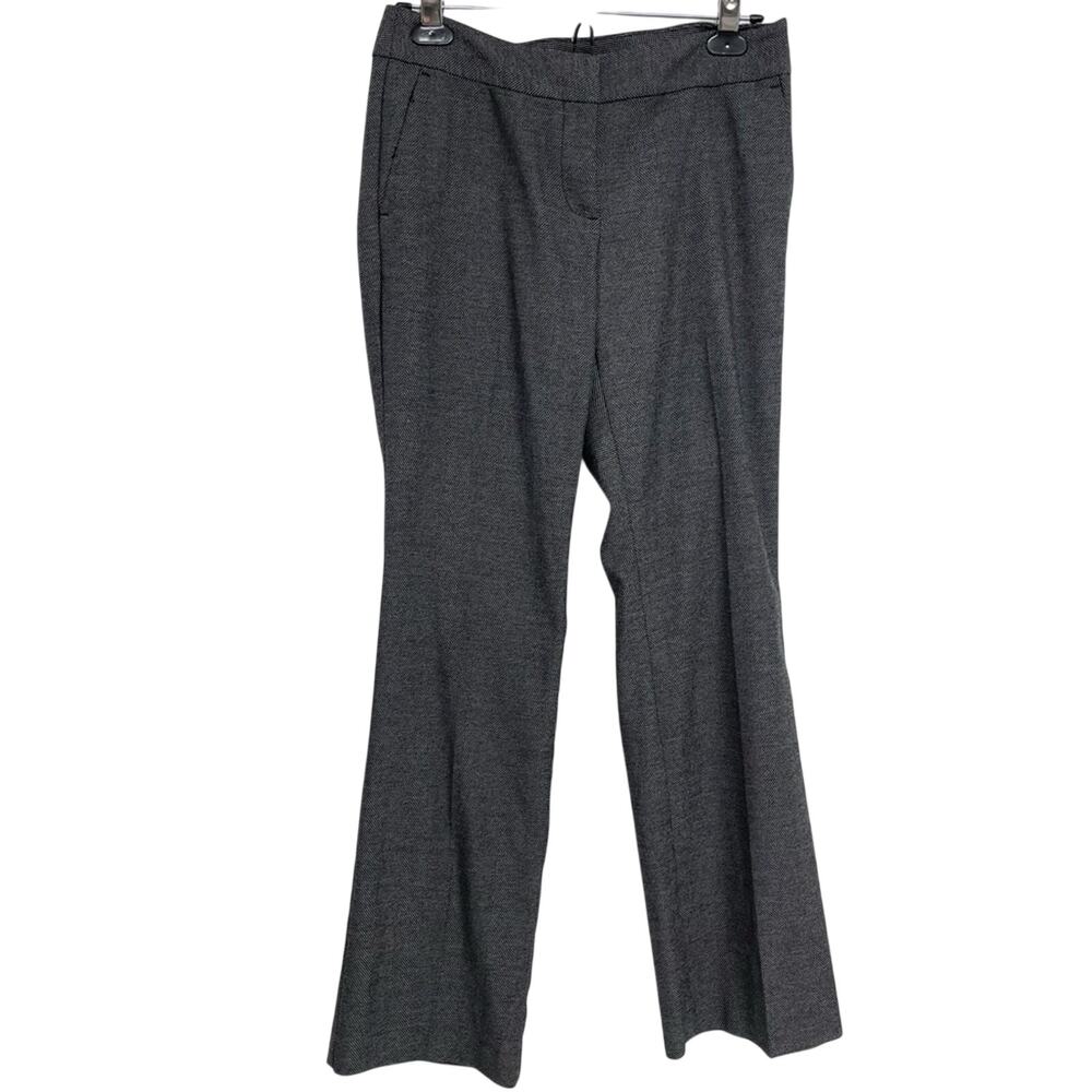 Ann Taylor Grey Wide Leg Dress Pants Trousers Womens 0P High Rise Slacks